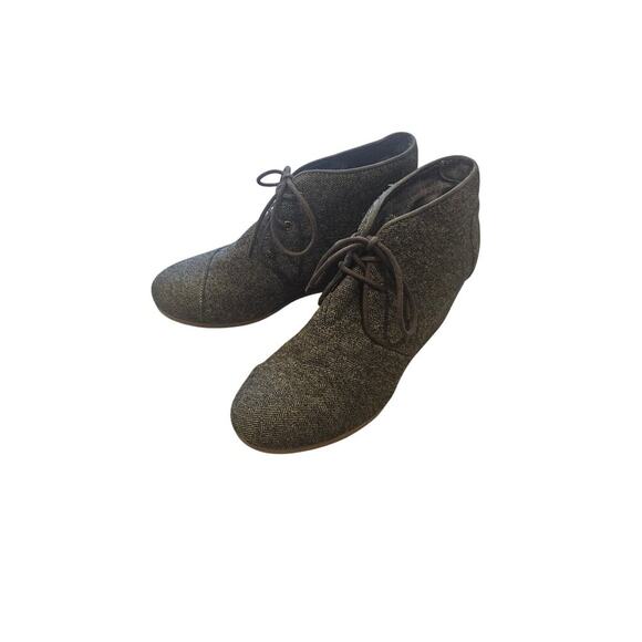 TOMS Desert Wedge Lace-Up Booties Womens Size 8.5 Gray - Picture 3 of 7